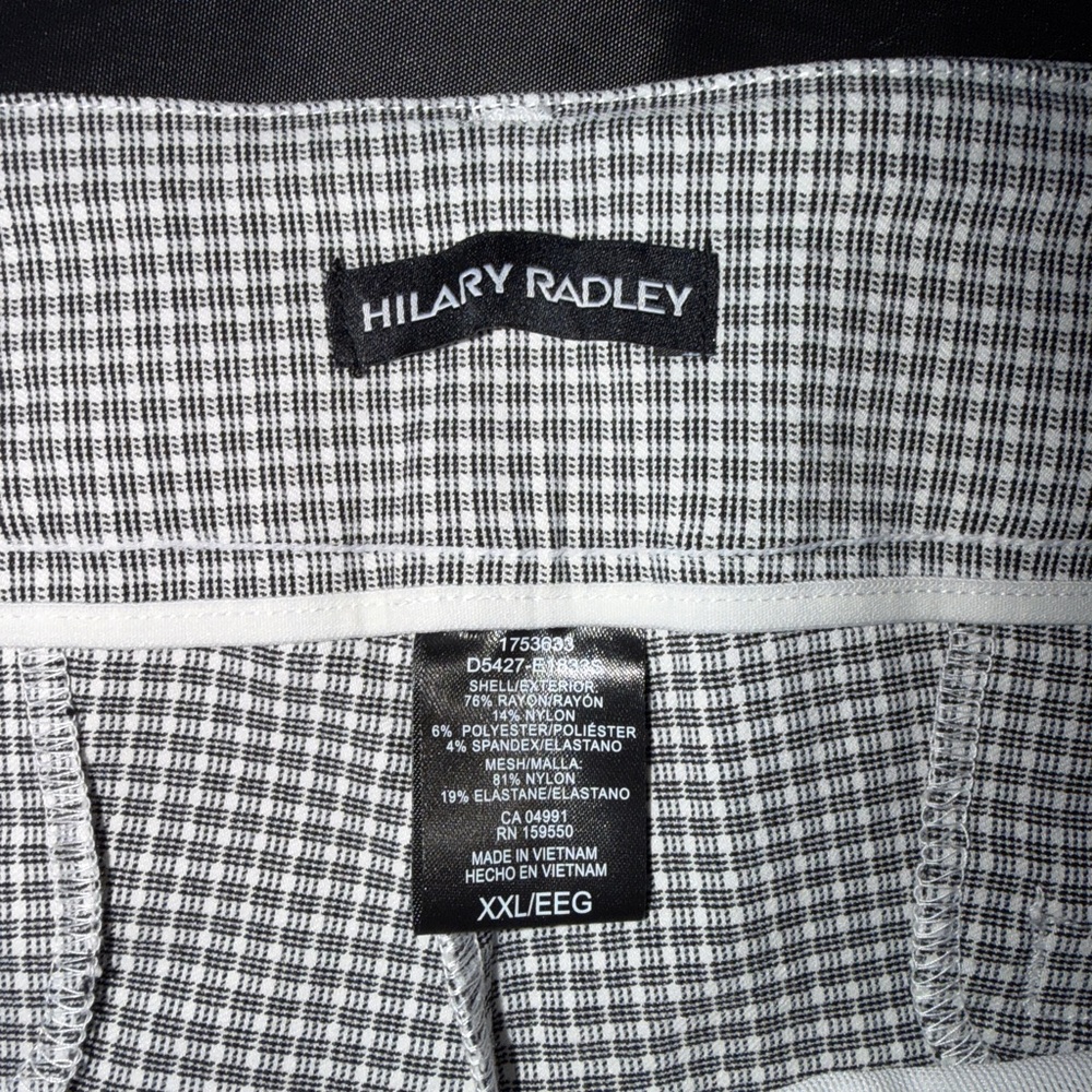Hilary Radley Black and White Plaid pants